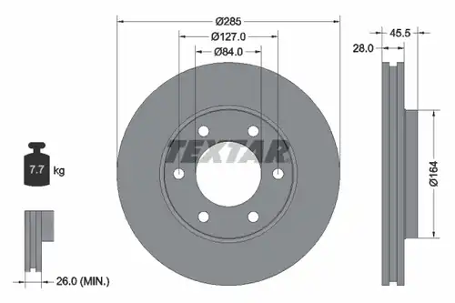 спирачен диск TEXTAR 92113000