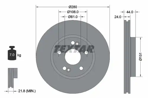 спирачен диск TEXTAR 92113800