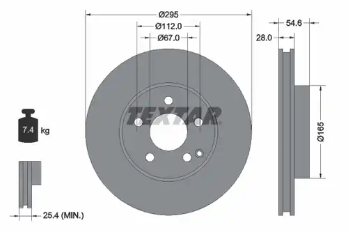 спирачен диск TEXTAR 92115100