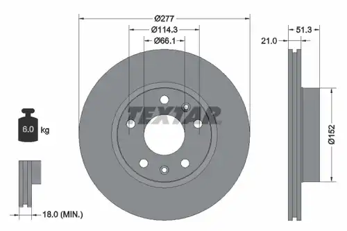 спирачен диск TEXTAR 92115703