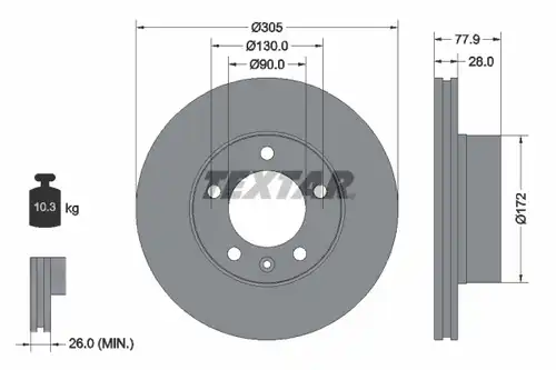 спирачен диск TEXTAR 92115900