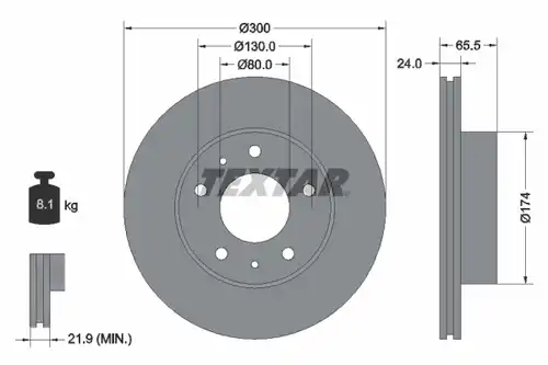 спирачен диск TEXTAR 92116700