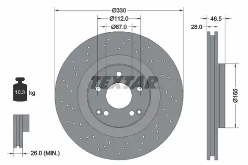 спирачен диск TEXTAR 92119805