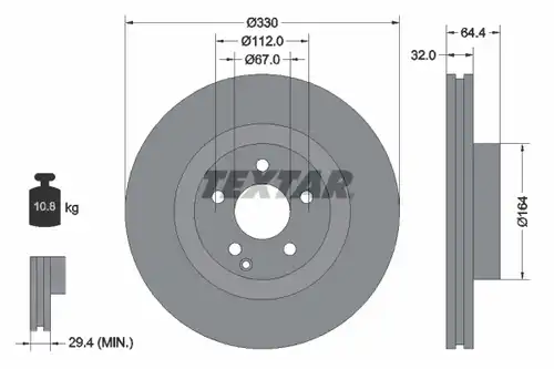 спирачен диск TEXTAR 92119900