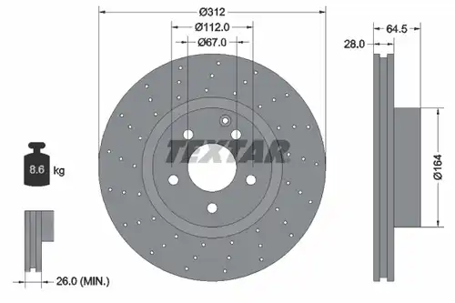 спирачен диск TEXTAR 92120100