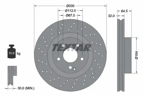 спирачен диск TEXTAR 92120205