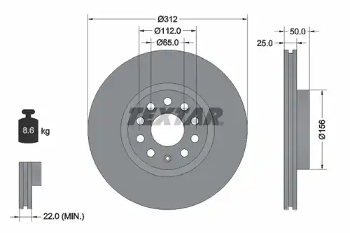 спирачен диск TEXTAR 92120503