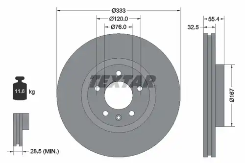 спирачен диск TEXTAR 92121300