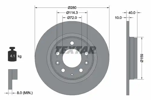 спирачен диск TEXTAR 92125603