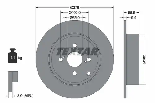 спирачен диск TEXTAR 92126303