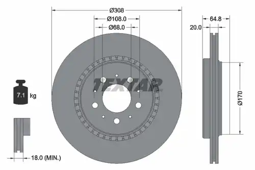 спирачен диск TEXTAR 92126803