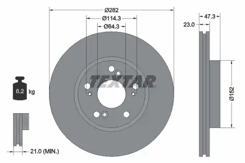 спирачен диск TEXTAR 92128400