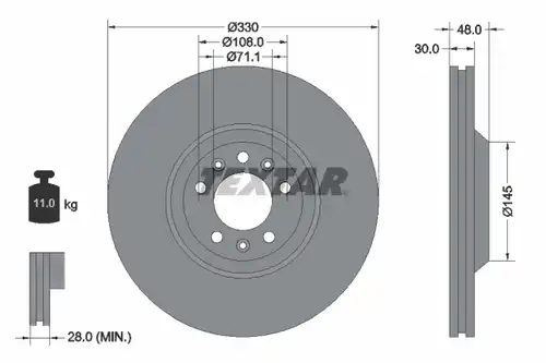 спирачен диск TEXTAR 92129500