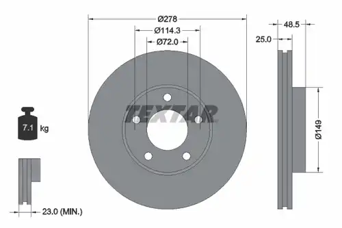 спирачен диск TEXTAR 92130300