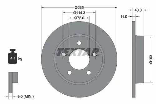 спирачен диск TEXTAR 92130500