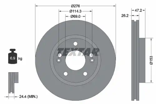 спирачен диск TEXTAR 92131000