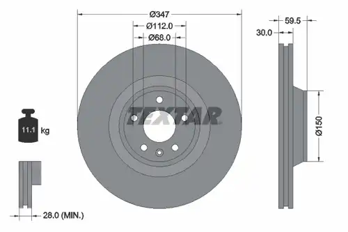 спирачен диск TEXTAR 92132405