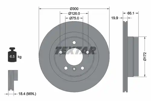 спирачен диск TEXTAR 92133000