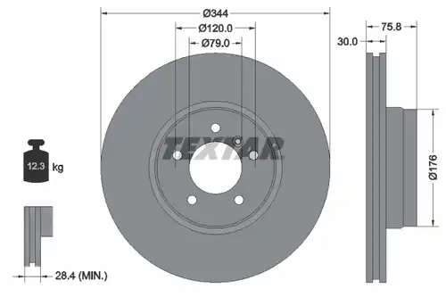 спирачен диск TEXTAR 92134400