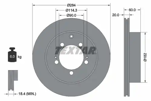 спирачен диск TEXTAR 92134700