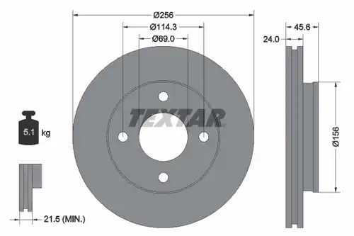 спирачен диск TEXTAR 92134803