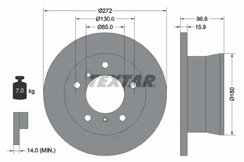 спирачен диск TEXTAR 92137600