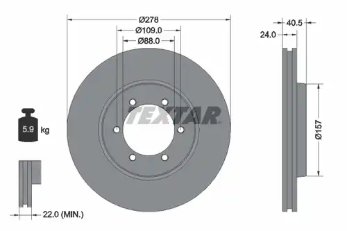 спирачен диск TEXTAR 92138400