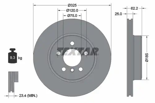 спирачен диск TEXTAR 92141503