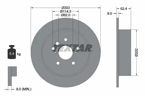 спирачен диск TEXTAR 92144100