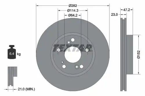 спирачен диск TEXTAR 92144403