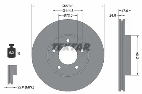 спирачен диск TEXTAR 92146500