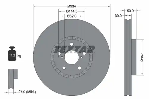 спирачен диск TEXTAR 92147903