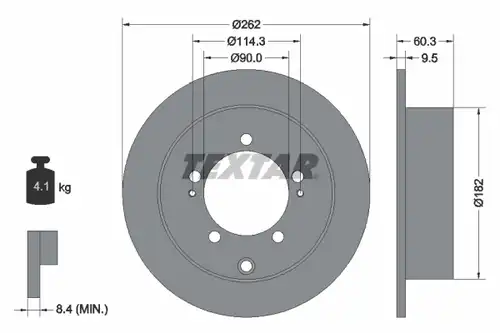 спирачен диск TEXTAR 92148600