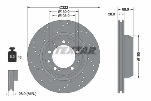 спирачен диск TEXTAR 92150100