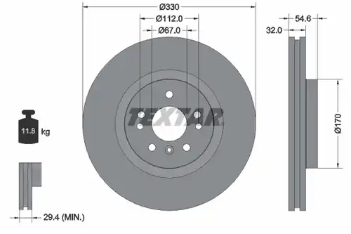 спирачен диск TEXTAR 92150600