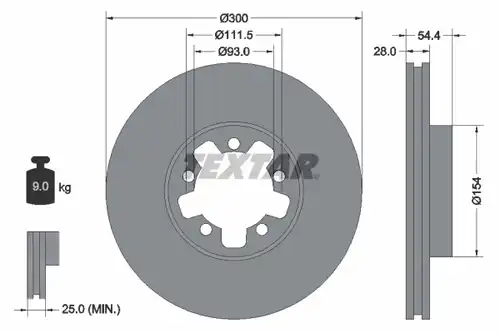 спирачен диск TEXTAR 92151900