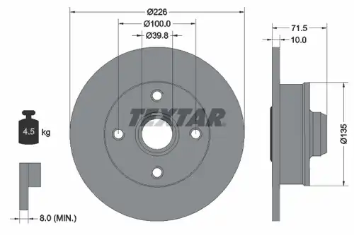 спирачен диск TEXTAR 92154203