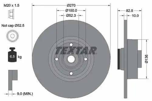 спирачен диск TEXTAR 92154500