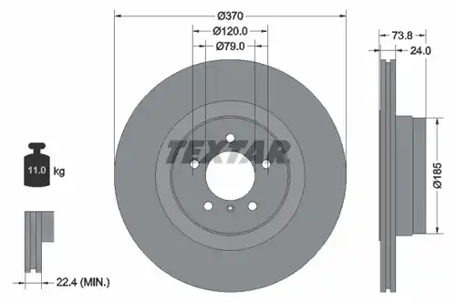 спирачен диск TEXTAR 92155203