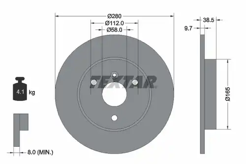 спирачен диск TEXTAR 92155503