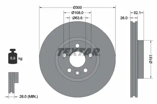 спирачен диск TEXTAR 92159200