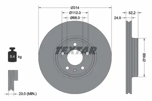 спирачен диск TEXTAR 92159903