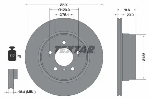 спирачен диск TEXTAR 92161103