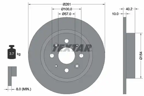 спирачен диск TEXTAR 92162200