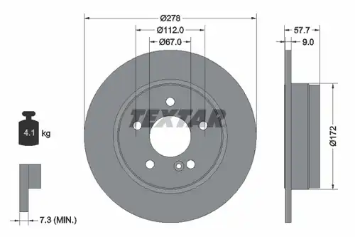 спирачен диск TEXTAR 92163103