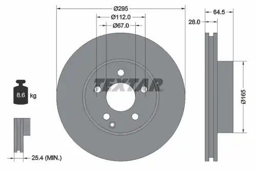 спирачен диск TEXTAR 92163203