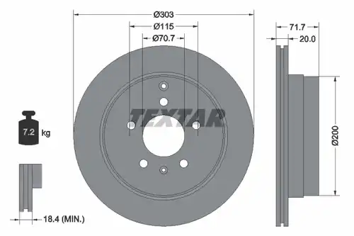 спирачен диск TEXTAR 92165500