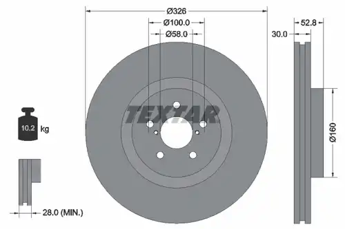 спирачен диск TEXTAR 92167900