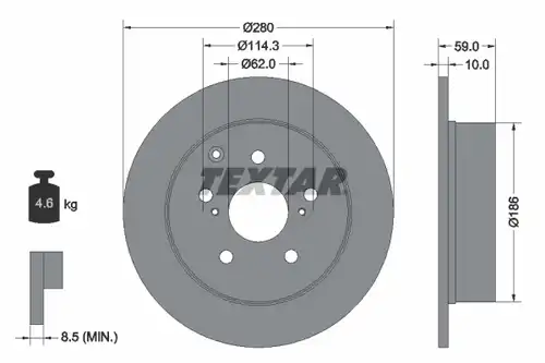 спирачен диск TEXTAR 92168100