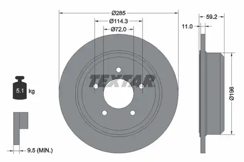 спирачен диск TEXTAR 92169403